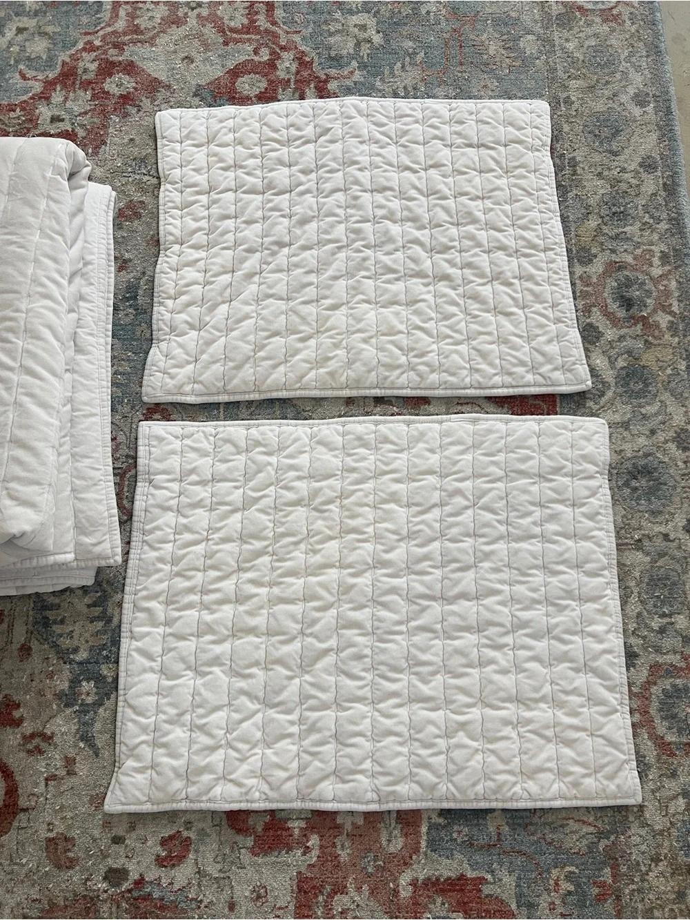 Bundle Threshold Velvet Cotton Cream Full/Queen Bedspread quilt shams standard